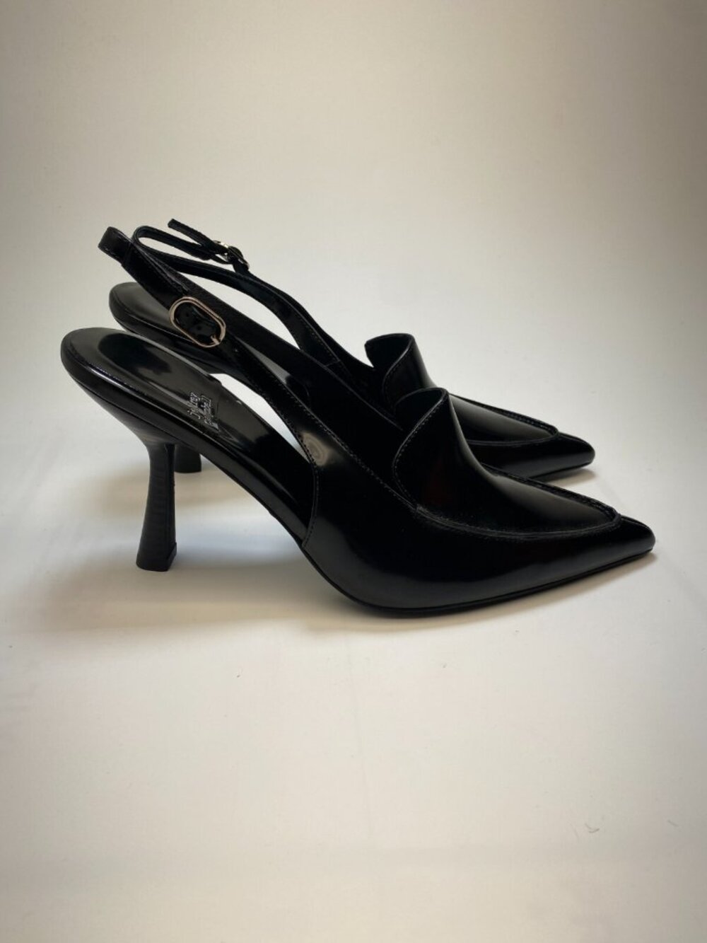 Jeffrey Campbell Womens Acclaimed Black Patent Leather Loafer Pumps Heels Sz 8.5 - Picture 4 of 8
